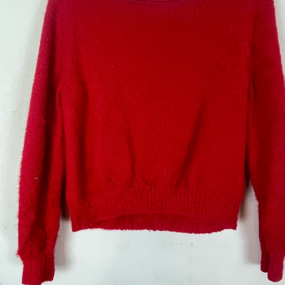 Victoria’s Secret Fuzzy Red Cropped Long Sleeve Sweater GUC Size S - Picture 2 of 5